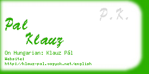 pal klauz business card